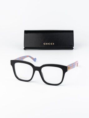 Gucci Women Eyeglasses Black Pink Havana Square GG0958O 016 NEW AUTHENTIC